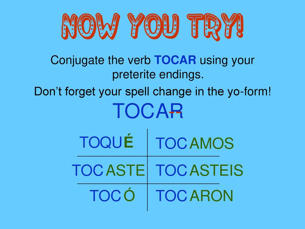 Imperfect 2025 of tocar